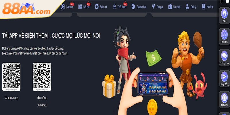 Tải app 88AA miễn phí về trên điện thoại IOS hay Android đơn giản